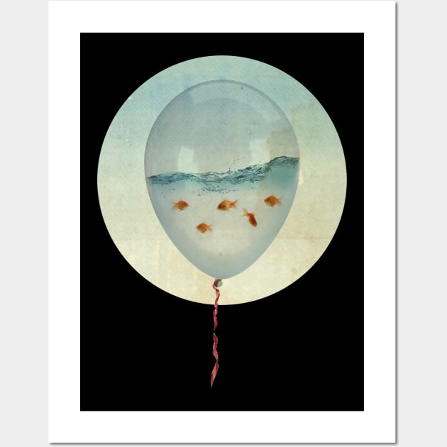 Goldfish in a balloon Wall Art by Vin Zzep